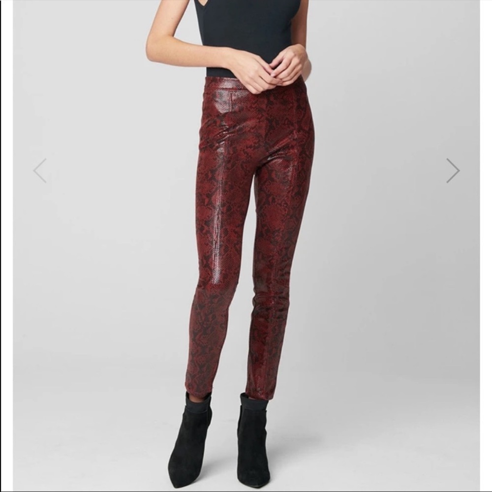 @Free People Vegan Leather Snakeskin Pull on Pants